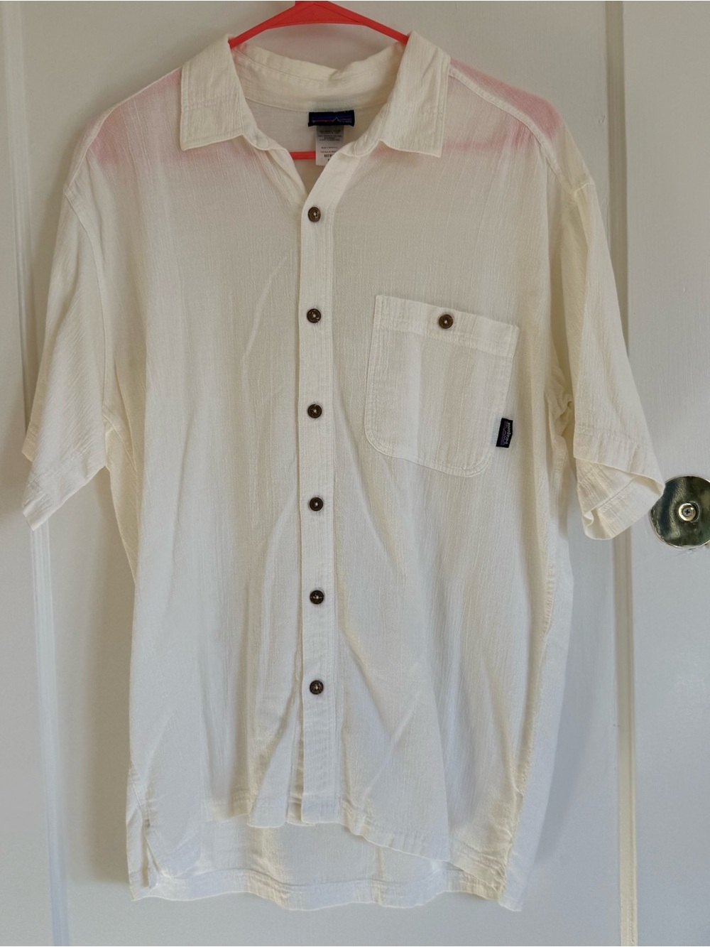 Patagonia Cream Short-Sleeve Button-Down Shirt